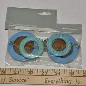 Groovy Mod Gogo disco sunglasses attached earrings blue polkadot retro round Vintage | Accessories | Groovy Mod Gogo Disco Sunglasses  main image 2